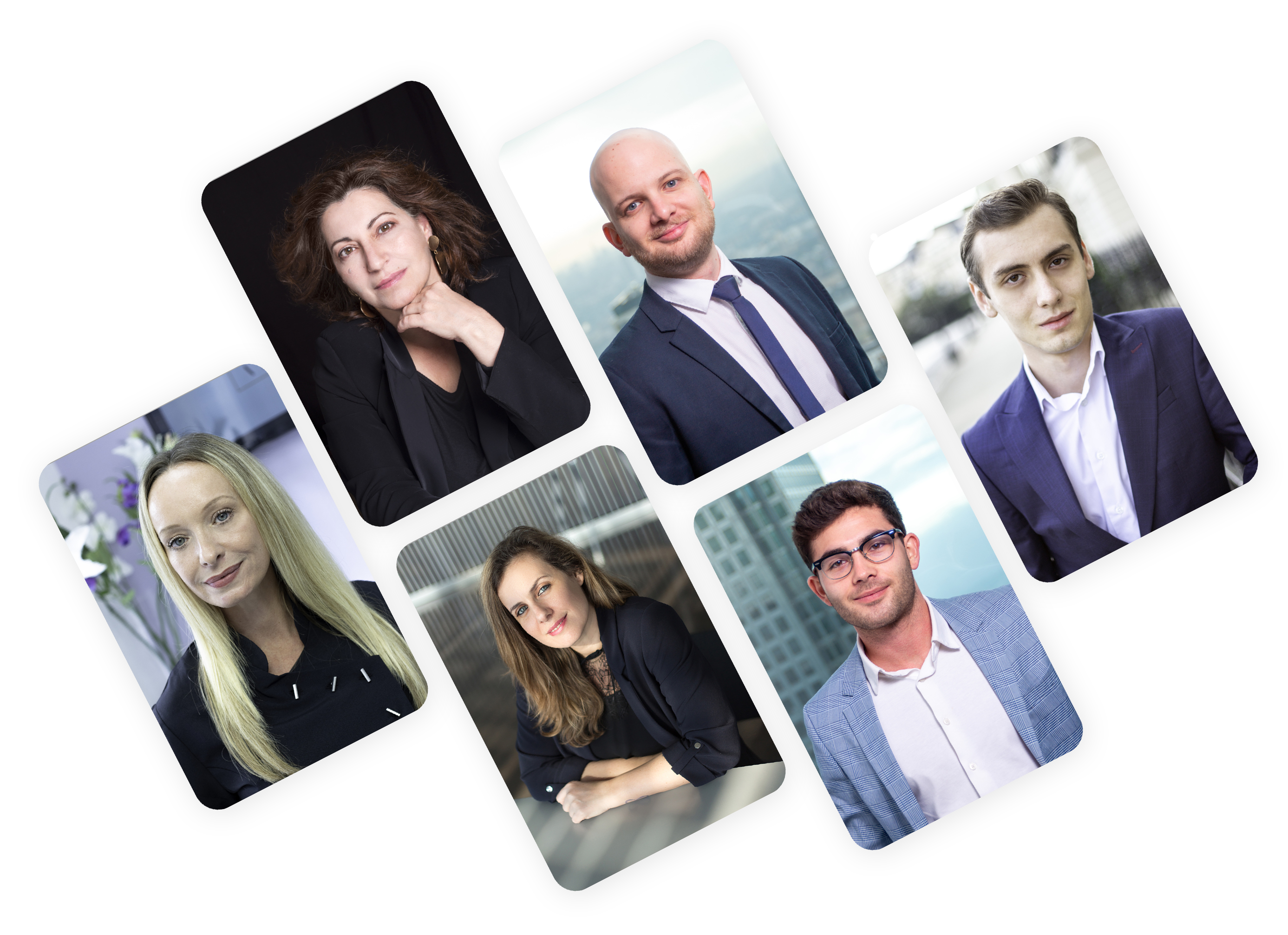 Collage of professional headshots by Narrō Studio featuring a diverse group of individuals, including women and men in business attire, showcasing the studio's expertise in capturing personal branding images.